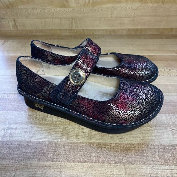 ALEGRIA PAL-232 Womens Size 37 Reflect Leather Maryjane Slip Resistant Clog - Picture 1 of 7